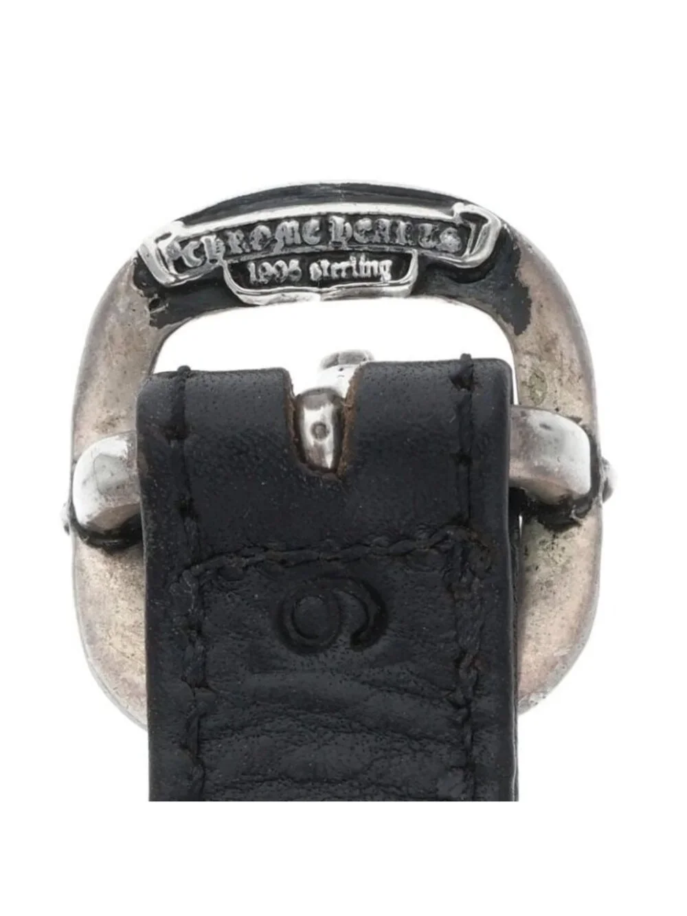 Chrome Hearts Gunslinger Tiny CH Cross Leather Bracelet